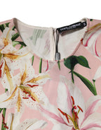 Pink Lily Printed Round Neck Blouse Top