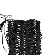 Black Eyelet Embellished Corset Style Top