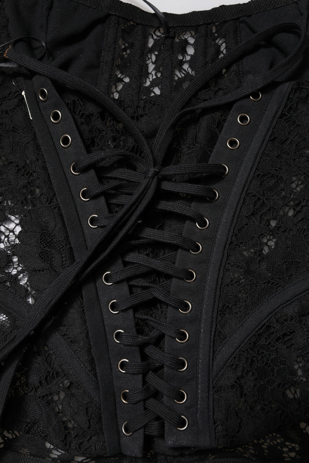 Black Strapless Floral Lace Bustier Cropped Top