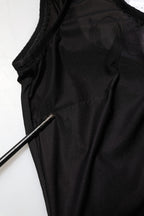 Black Nylon Sleeveless Round Neck Tank Top