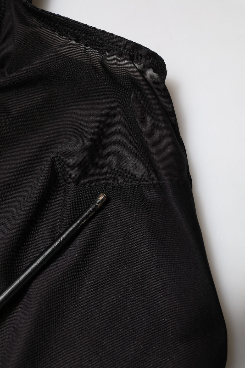 Black Nylon Sleeveless Round Neck Tank Top