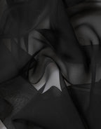 Black See Through Silk Chiffon Lace Blouse Top