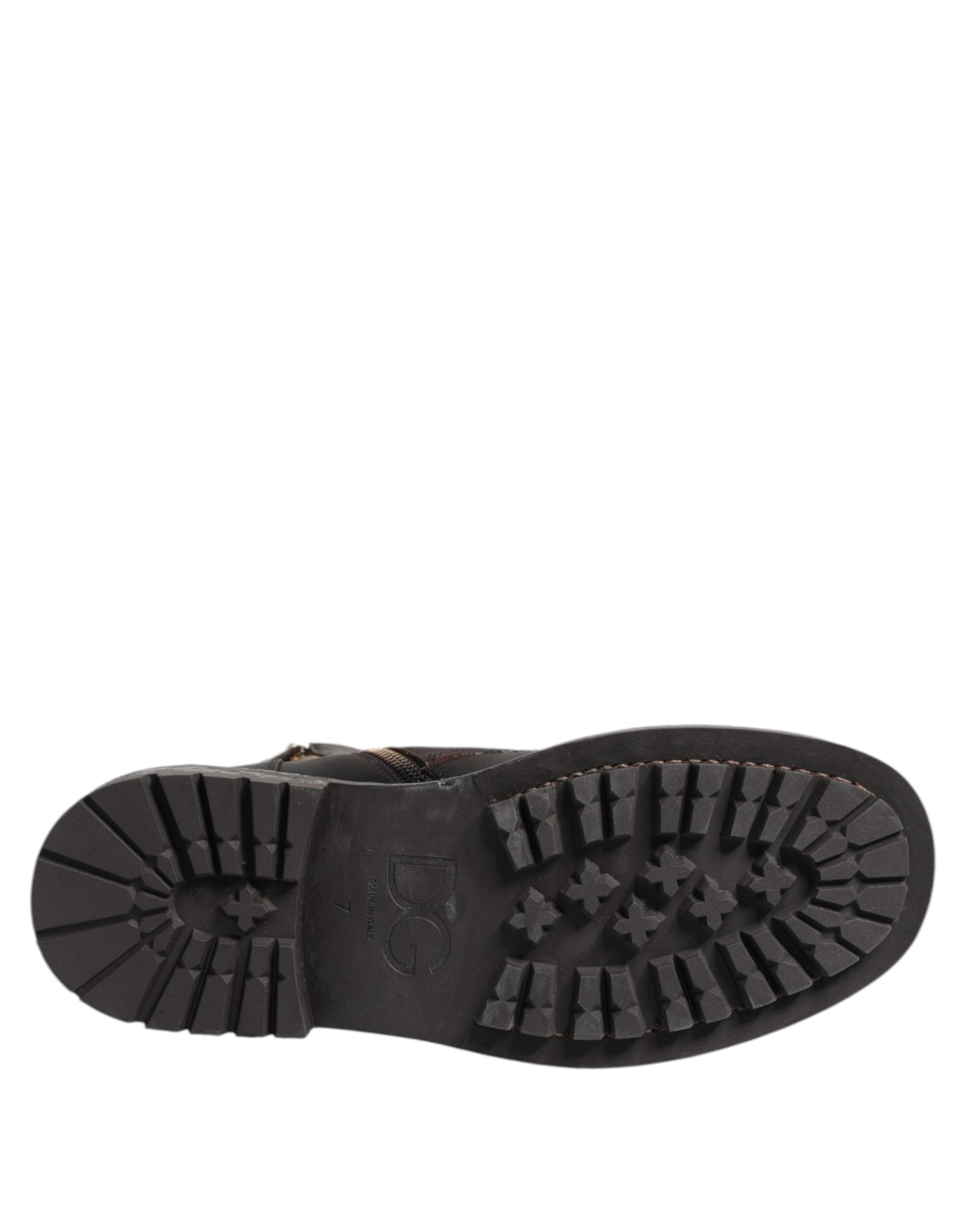 Dark Brown Leather Lace Up Mid Calf Boots Shoes