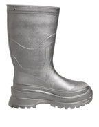 Metallic Silver Pull On Rain Boots Shoes