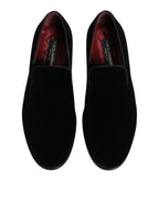 Black Velvet Loafers Formal Men Dress Shoes