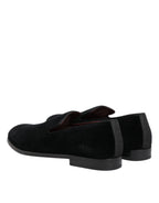 Black Velvet Loafers Formal Men Dress Shoes