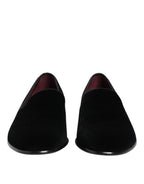 Black Velvet Slip On Loafers Men Formal Shoes