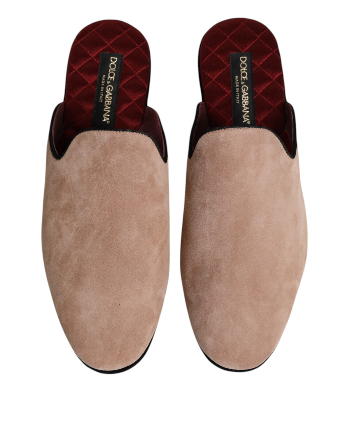 Beige Suede Leather Slides Flat Slipper Shoes