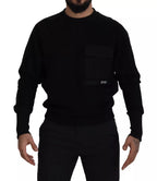Black Cotton Crewneck Sweatshirt Sweater