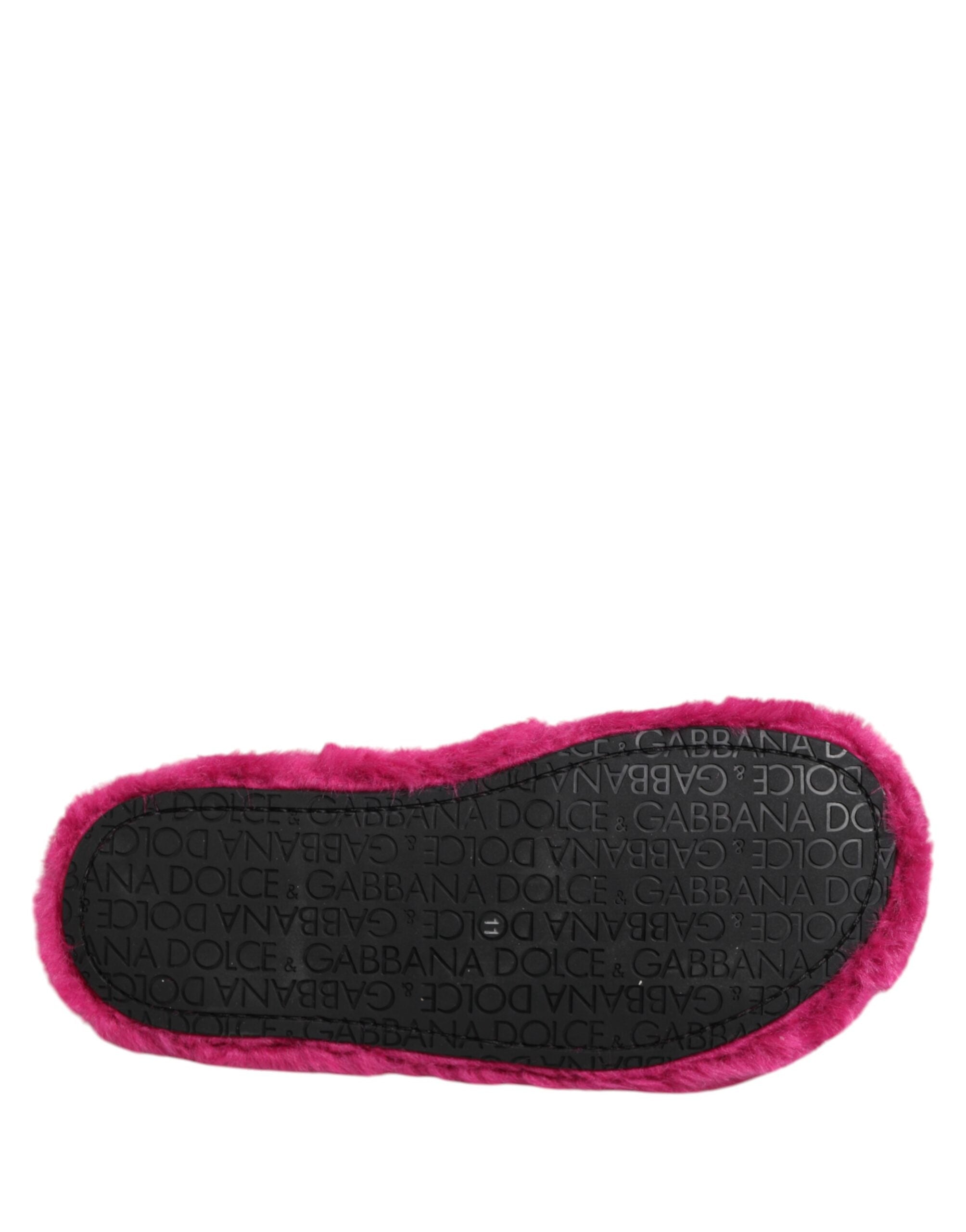 Pink Acrylic Faux Fur Mens Flats Sandals Shoes