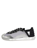 Silver Black Nylon NS1 Low Top Men Sneakers Shoes