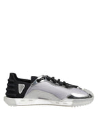 Silver Black Nylon NS1 Low Top Men Sneakers Shoes