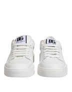 White Miami Leather Low Top Sneakers Shoes