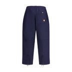 Blue Cotton Casual Pants