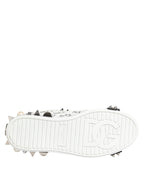 Black White Studded Low Top Sneakers Shoes