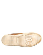 Brown Leather Low Top Men Sneakers Shoes