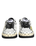 White Logo Print Low Top Men Sneakers Shoes