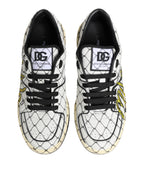 White Logo Print Low Top Men Sneakers Shoes