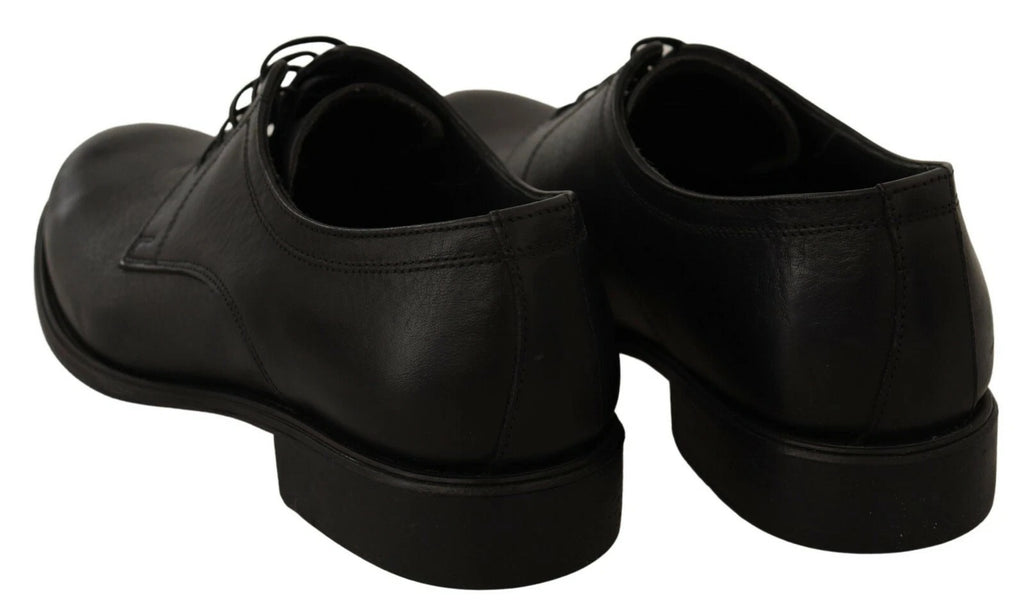 Black Lace Up Leather Men Formal Derby Shoes