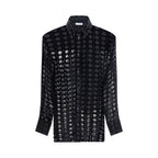 Black Silk Pattern Shirt