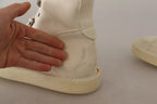 White Leather Lace Up Mens Boots