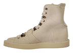 White Leather Lace Up Mens Boots