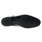 Silver Leather Rhinestones Derby Shoes