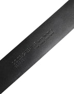 Black Exotic Leather DG Logo Buckle Belt