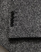 Black White Double Breasted Men Suit Blazer