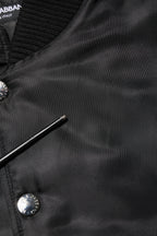 Black Polyester Logo Plaque Bomber Jacket