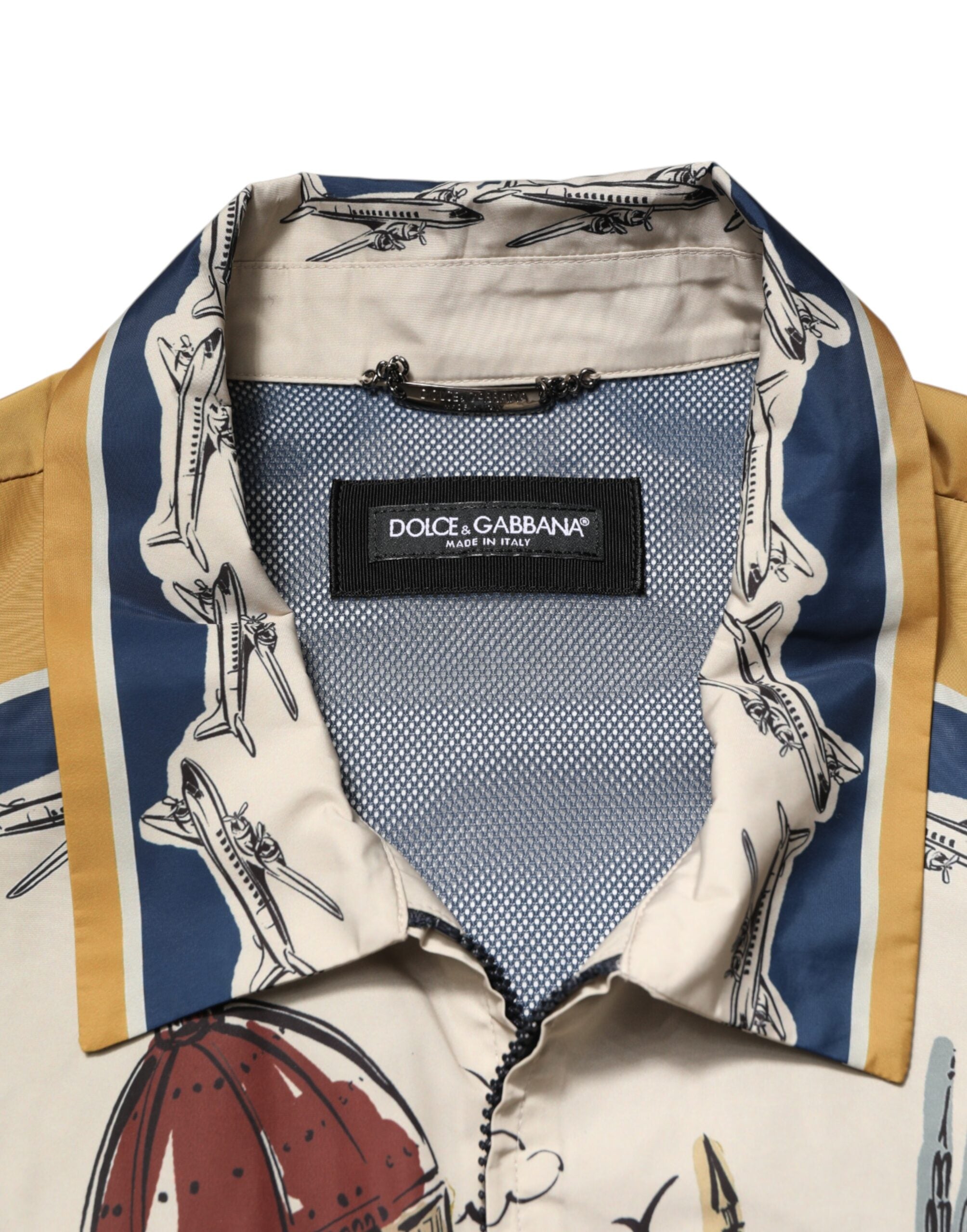Multicolor Italian Motif Men Bomber Jacket