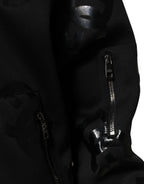 Black Wool Logo DG Mania Men Bomber Jacket