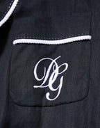 Dark Blue DG Embroidery Jacket Robe Blazer