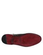 Black Chelsea Leather Mid Calf Boots Shoes