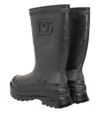 Metallic Gray Pull On Rain Boots Shoes