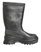 Metallic Gray Pull On Rain Boots Shoes