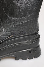 Metallic Gray Pull On Rain Boots Shoes