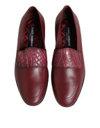 Burgundy Leather Formal Slip On Shoes