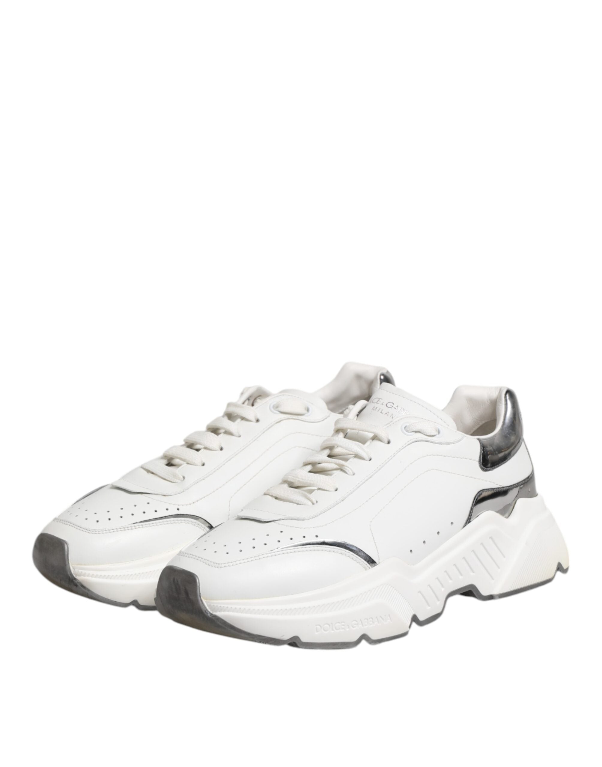 White Daymaster Leather Low Top Sneakers Shoes