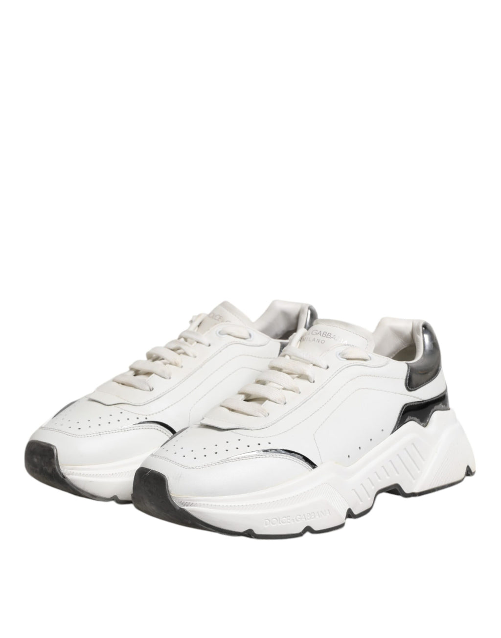 White Daymaster Leather Low Top Sneakers Shoes