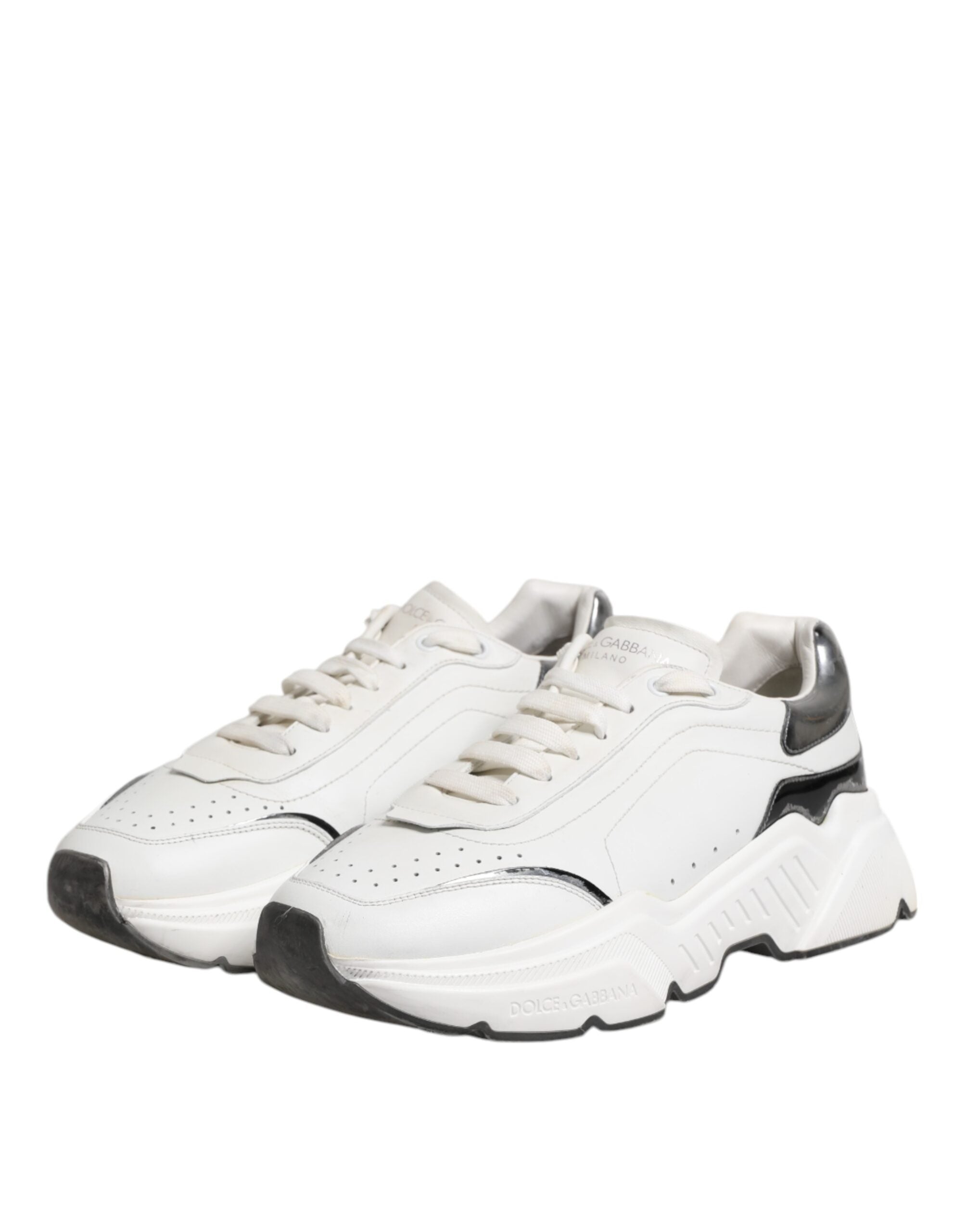 White Daymaster Leather Low Top Sneakers Shoes