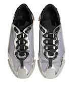 Black Silver NS1 Men Low Top Sneakers Shoes