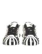 White Studded Printed Low Top Sneakers Shoes
