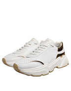 White Daymaster Leather Low Top Sneakers Shoes