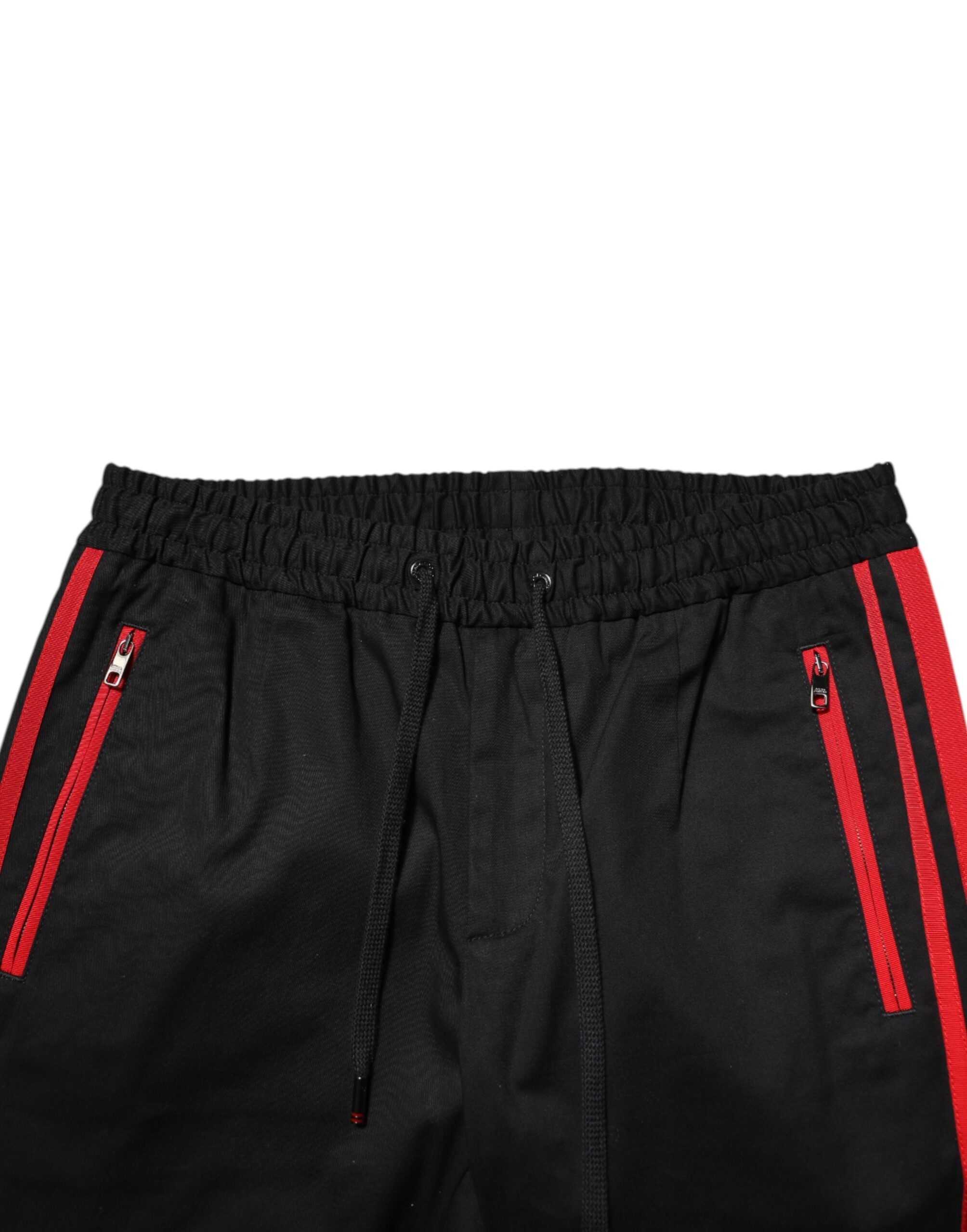 Red Stripe Cotton Logo Jogger Sweatpants Pants