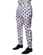 White Logo Cotton Skinny Denim Trouser Pants