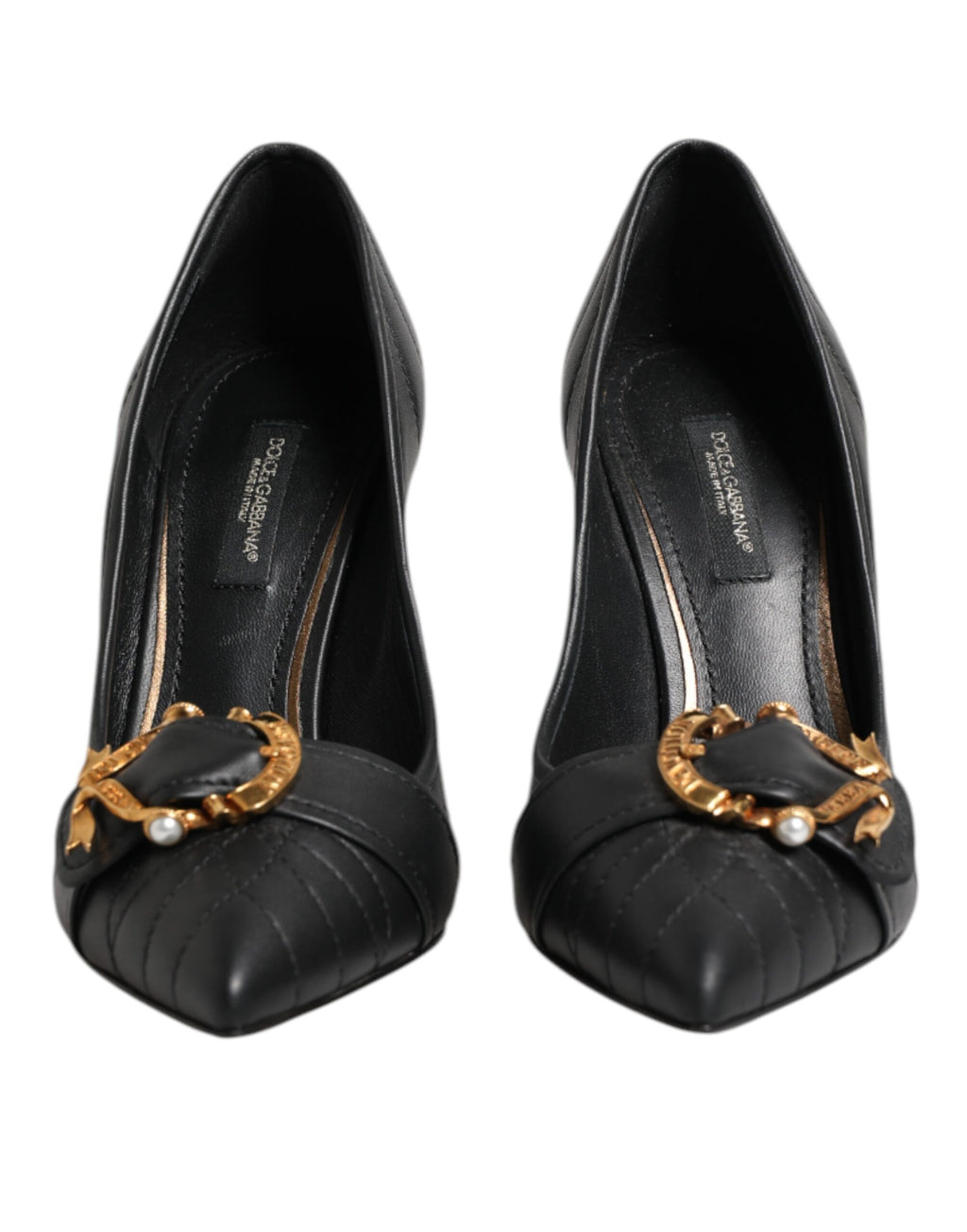 Black Devotion Leather Heels Pumps Shoes