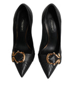 Black Devotion Leather Heels Pumps Shoes