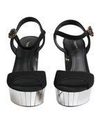 Black Crystal Ankle Strap Keira Sandal Shoes