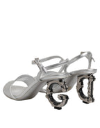 Silver Leather DG Heels Keira Sandals Shoes